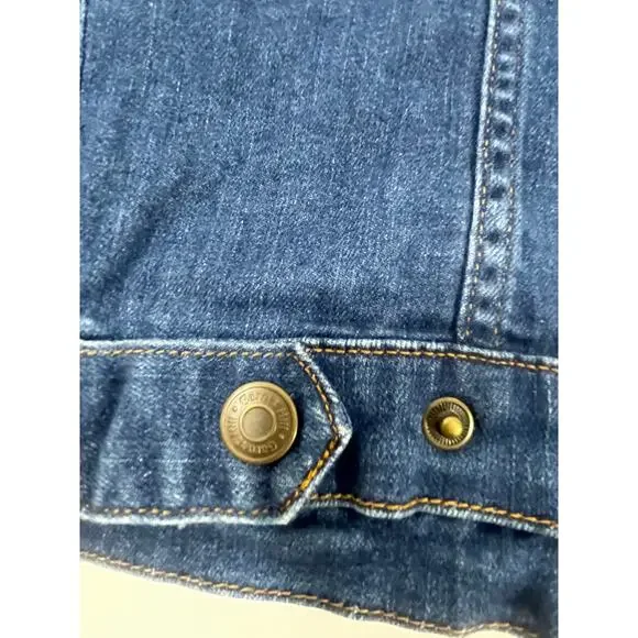 Garnet Hill Kids Jean Jacket with Embroidered Flowers Size Large - Picture 12 of 16